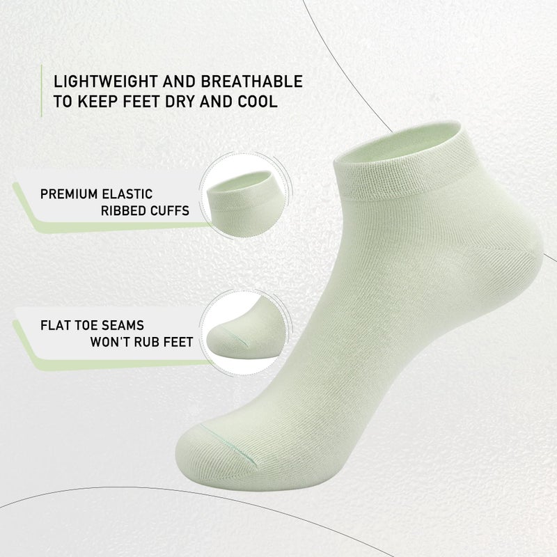 SERISIMPLE Women Viscose Bamboo Ankle Socks Low Cut Thin Sock Lightweight Pastal Color Soft Sock 5 Pairs(Assorted, Medium) - Image 2